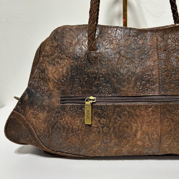 Hobo International Vintage Brown Leather Tote Bag With Braided Straps - Picture 4 of 14